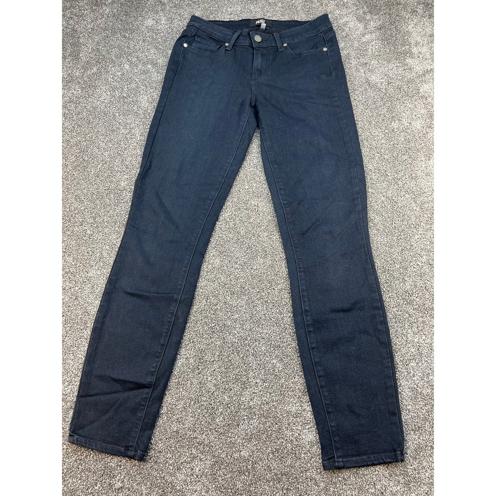 Paige Denim Co Mid Rise Slim Fit Skinny Jeans Women's Size 27 Dark Indigo Blue